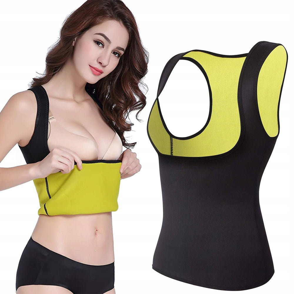 Maiou fitness din neopren dama, Zola®, pentru slabit, negru/verde, marimea XL Maiou fitness din neopren dama, Zola®, pentru slabit, negru/verde, marimea XL